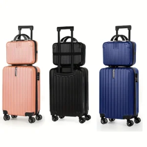 2-piece luggage set with carry-on travel handbag